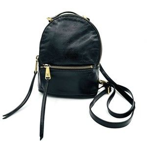 HOBO Revel Leather Mini Backpack Convertible Cross-body Purse Black Top Handle